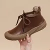 Herbst Frühen Winter Echtes Leder Schuhe Frauen Stiefeletten Weiche Retro Marke Damen Mode Stiefel Plus Größe 41 D598