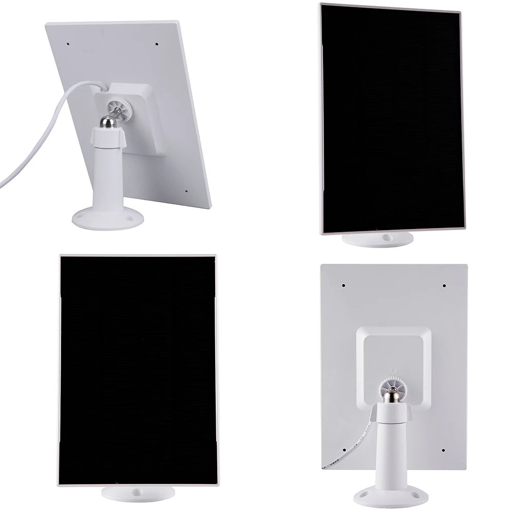 3W 6V Solarladegerät 360° ° Einstellbare Wandhalterung Solarpanel Ladegerät Micro USB + Typ-C Kamera Solarpanel für Ring Eufy Blink Arlo Image