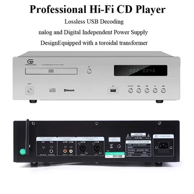 CD200 Professional Hi-Fi CD Player Bluetooth 5.0 ES9038Q2M DAC Chip 192kHz 24BIT Decoding CD Player OPA2604 Op-Amp 5 Pieces