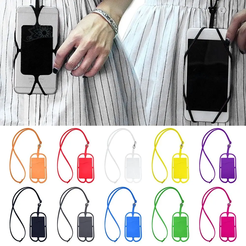 Universal Phone Lanyard Silicone Anti-lost Lanyard Grip Phone Case For Smart Mobile Phone Necklace Sling Phone Hanging Rope