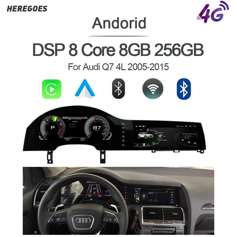 Für Wireless Carplay Audi Q7 4L 2005-2015 Auto LCD Dashboard Digital Cluster Virtuelle Cockpit Android Auto Radio autoradio stereo Image