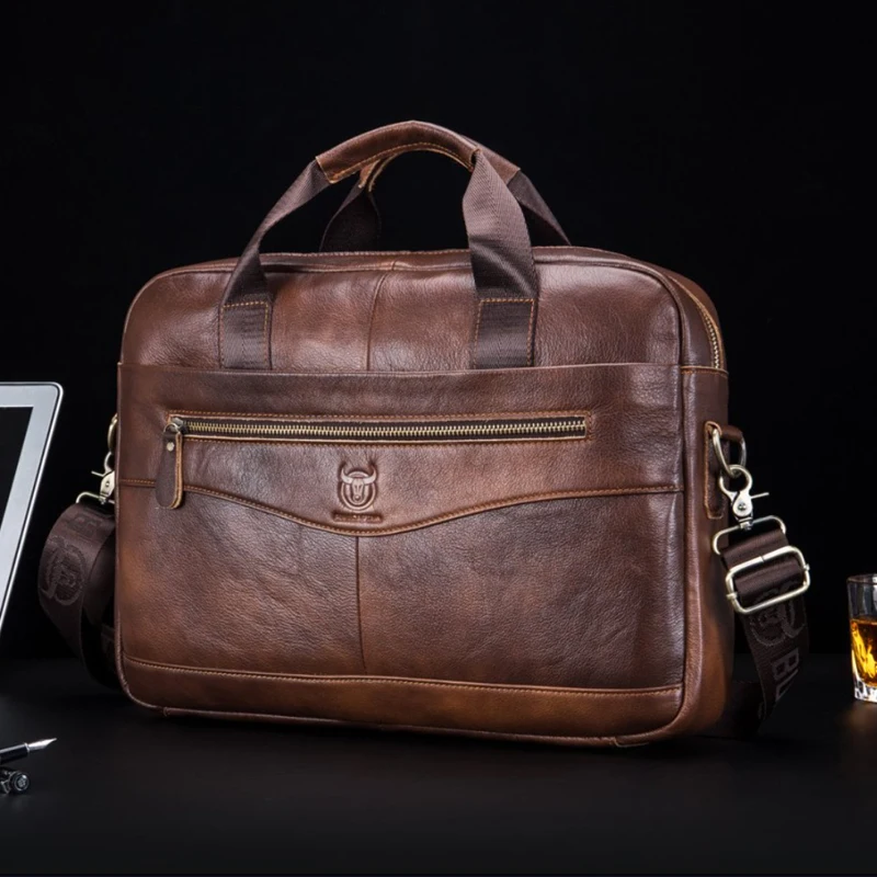 Laptoptasche, 40,6 cm, Leder, Aktentasche, Vintage-Umhängetasche für Herren, große Umhängetasche, Schulter-Computertasche für Arbeit, Business