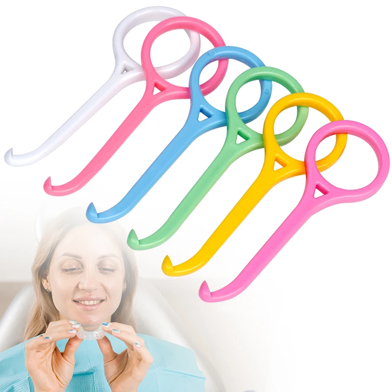 6 stücke Kieferorthopädische Aligner Haken Dental Unsichtbare Abnehmbare Klammer Extractor Hosenträger Klar Mundpflege Entfernen Kunststoff Haken Image