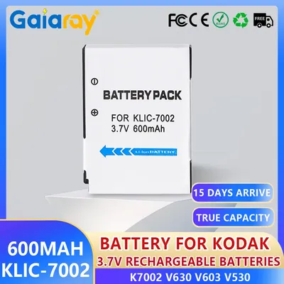1-6pcs KLIC-7002 K7002 Digital Camera Battery 3.7V 600mAh Rechargeable Li-ion Battery for Kodak EasyShare V530 V603 Zoom Camera