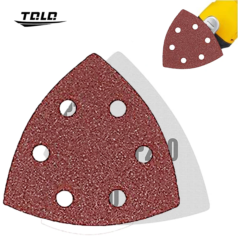 Dreieck Schleifpapier Schleifwerkzeuge 90*90*90mm Aluminiumoxid Material Holzbearbeitung Metall Polieren und Schleifscheibe Werkzeuge Zubehör Image
