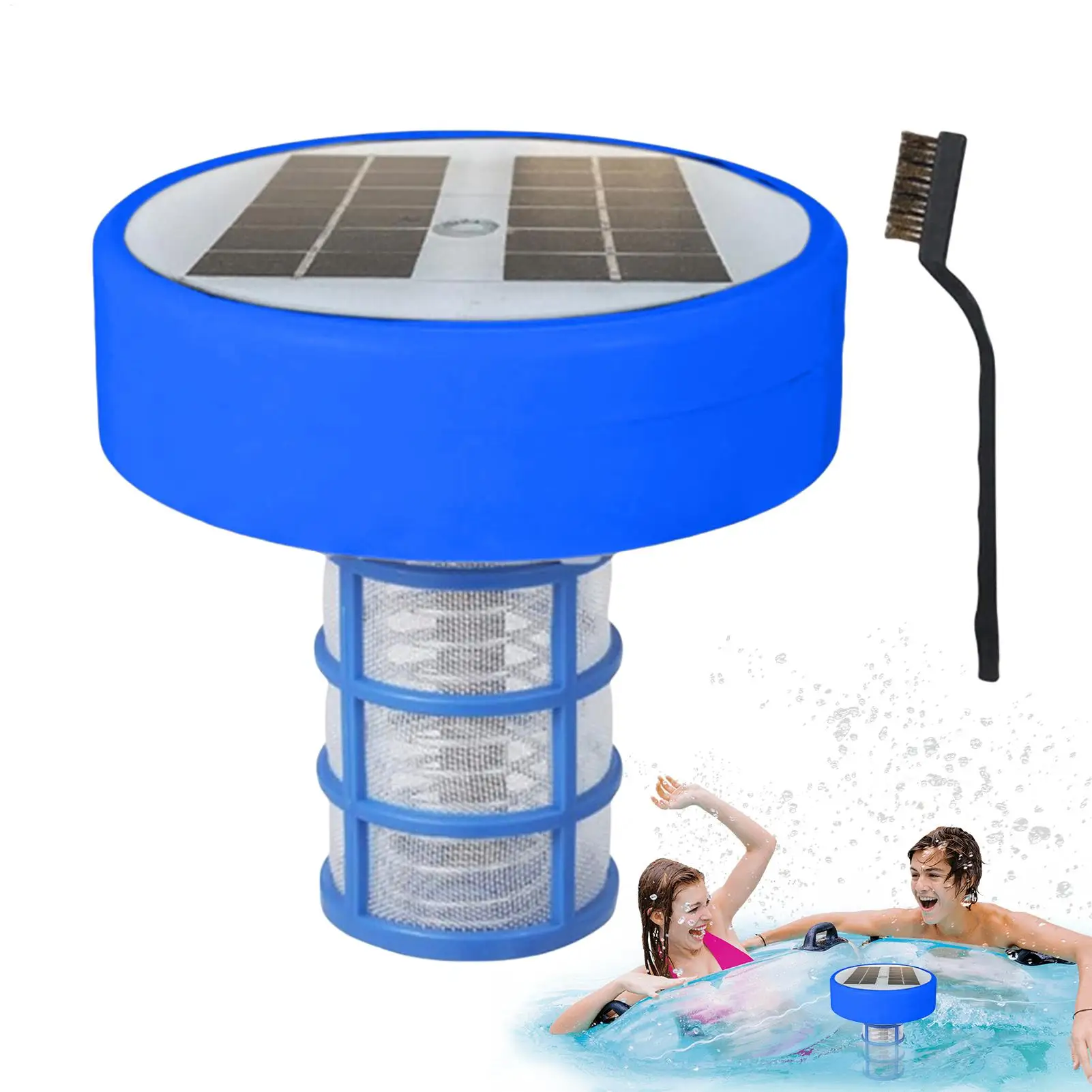 Kupfer Pool Ionisator Solar Pool Ionisator Schwimmender Pool Ionisator Wasserreiniger Wasserreiniger mit mehrfarbigen LED-Leuchten für Pool Image