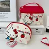 Neue Sanrio Hello Kitty bestickte Kosmetiktasche Cartoon Kitty Katze große Kapazität Waschen Kosmetiktasche Mädchen tragbare Aufbewahrungstasche