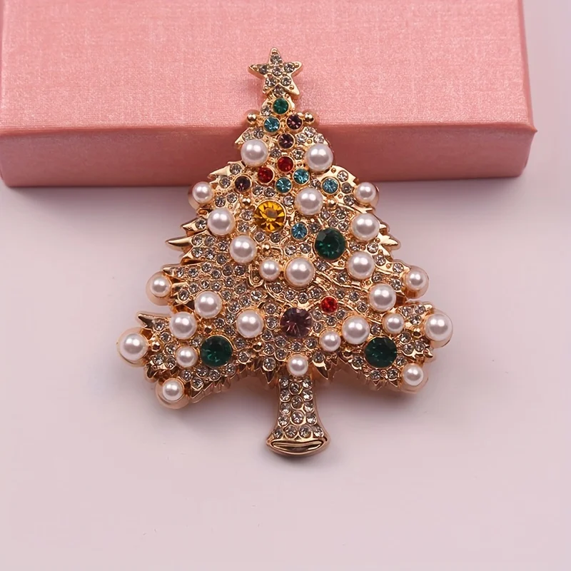 Bunte Weihnachtsbaum-Broschen, modische Damen-Pin-Schmuck für Party, Bankett Image
