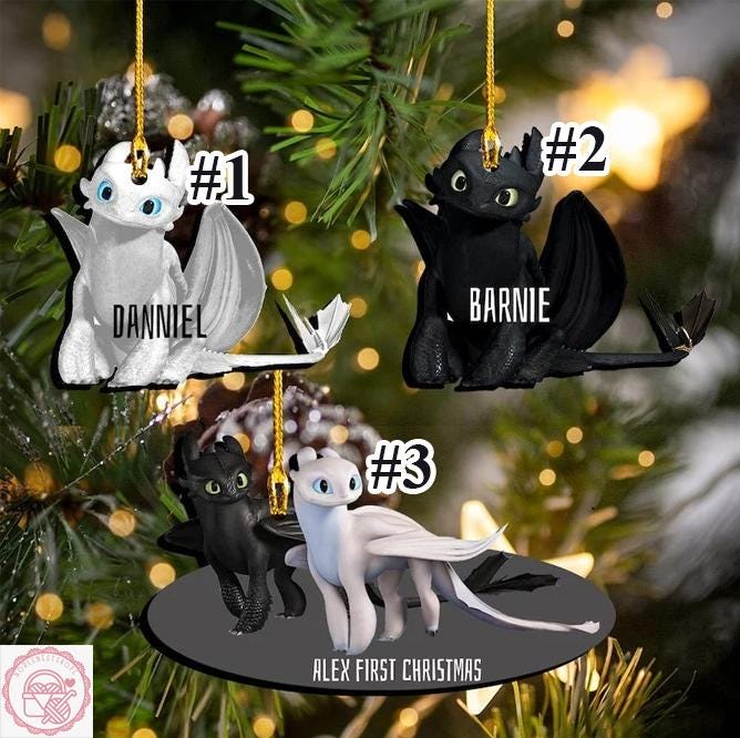 Decorazione natalizia personalizzata a forma di drago, decorazione a forma di drago, decorazione natalizia per bambini, decorazione natalizia a forma