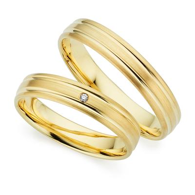 Trauring PHÖNIX "Schmuck, Partnerring, Ehering, Verlobungsring, Freundschaftsring" Gr. 60, gold (gelbgoldfarben), Fingerringe, 60, ohne Brillant, Silber 925 (Sterlingsilber), 4mm, Made in Germany - wahlweise mit oder ohne Brillant Image