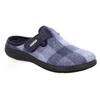 Pantoffel ROHDE "BARI", Damen, Gr. 42, blau, Filz, kariert, klassisch, Schuhe, Hausschuh, Schlappen, Clog, Homeslipper mit Klettverschluss