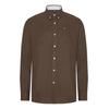Langarmhemd CLEAN CUT COPENHAGEN "Clean Cut Copenhagen Oxford Stretch Plain L/S", Herren, Gr. M, US-Größen, braun (schwarz braun melange), 77% Baumwolle, 20% Polyester, 3% Elasthan, unifarben, normal, Langarm, Hemden