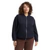 Blouson TOM TAILOR PLUS, Damen, Gr. 48, lunar eclipse, Web, Obermaterial: 95% Polyester, 5% Elasthan. Futter: 100% Polyester, unifarben, casual, lässig geschnitten hüftlang, tiefer V-Ausschnitt, Langarm, Jacken, mit Reißverschluss