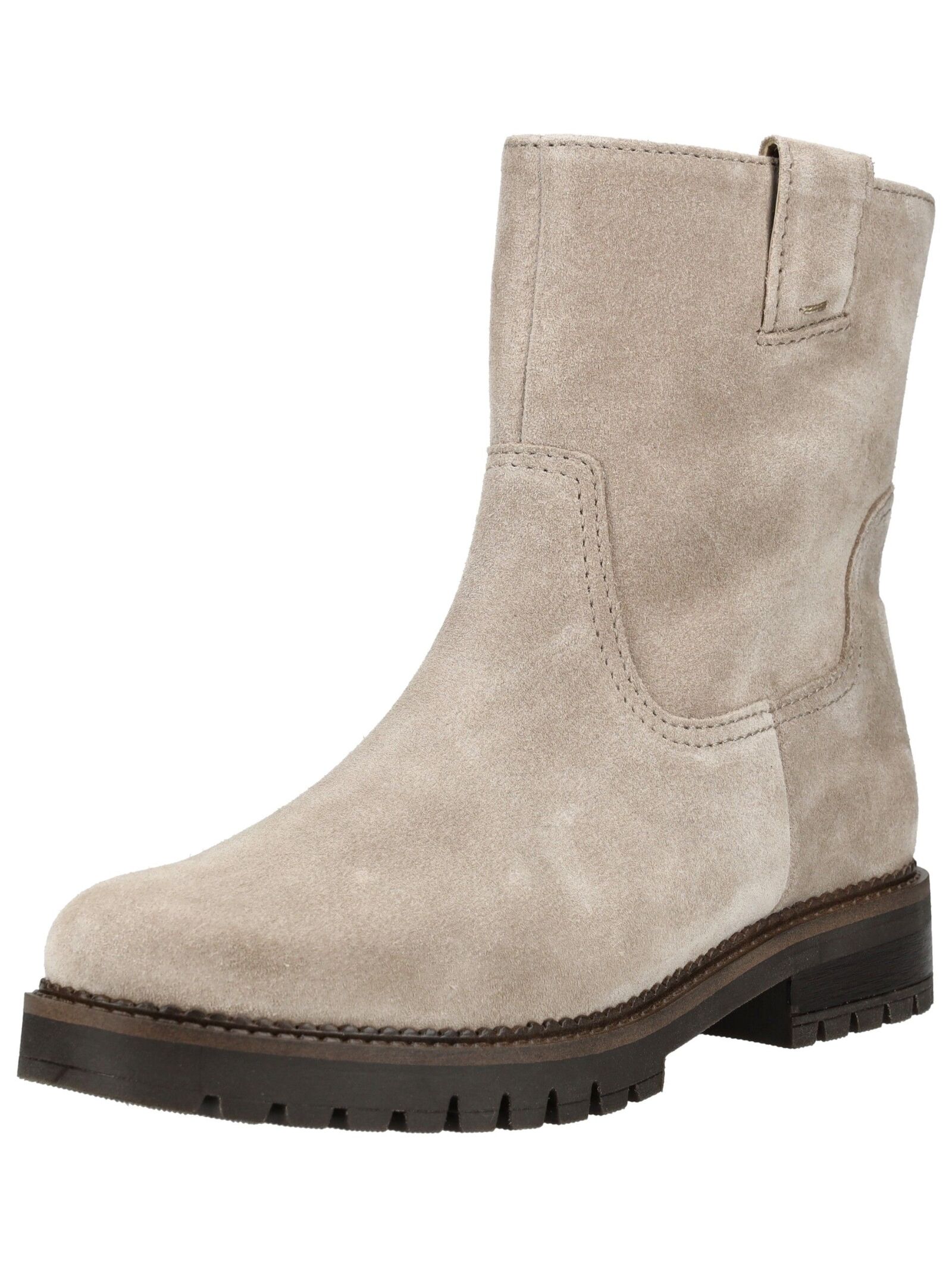 Stiefelette GABOR COMFORT "Gabor Comfort Stiefelette Veloursleder", Damen, Gr. 40, beige, Veloursleder, Schuhe