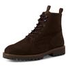 Schnürboots MARCO TOZZI BY GMK, Herren, Gr. 46, braun (mocca), Nubukleder, unifarben, casual, Schuhe, Blockabsatz, Schnürstiefelette mit praktischem Innenreißverschluss