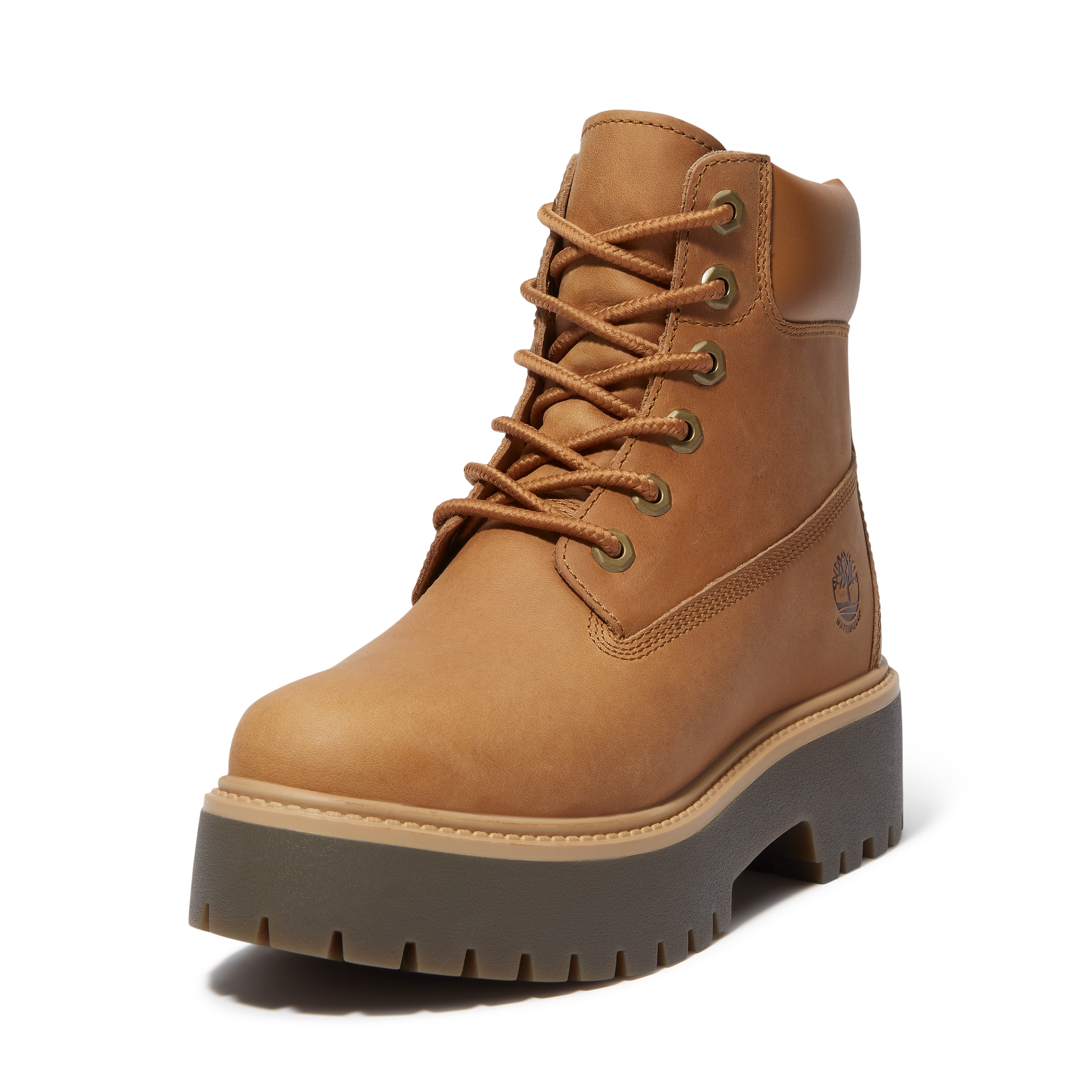Schnürboots TIMBERLAND "STONE STREET6 INCH LACE UP WATERPROOF BOOT", Gr. 37, wheat full grain, Leder, Sportlich, Schuhe, Winterstiefel, Schnürstiefel, Winterschuhe, wasserdicht Image