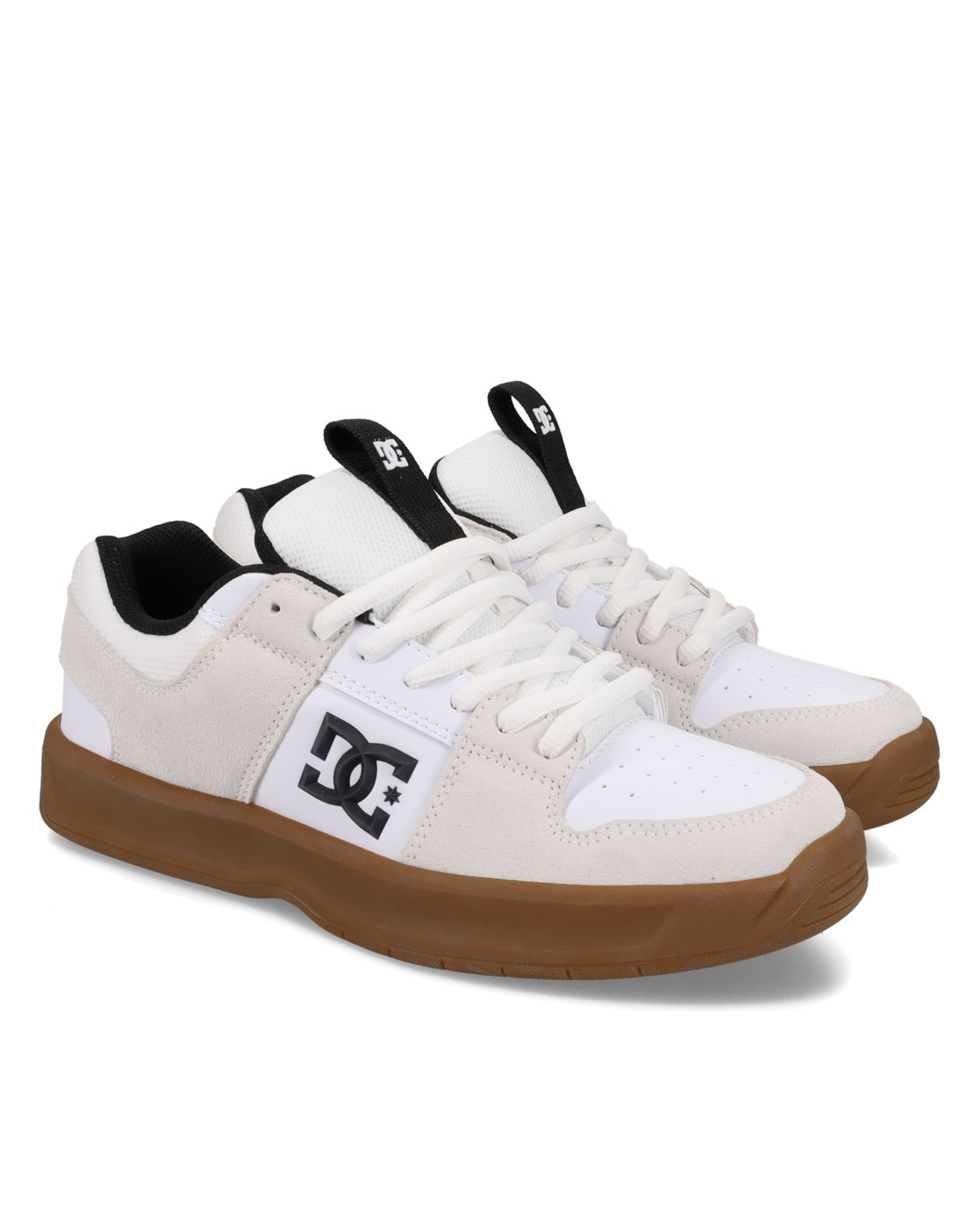 Sneaker DC SHOES "Lynx Zero", Herren, Gr. 6,5(38,5), weiß (weiß, gum), Obermaterial:50.51% Leder, 39.8% Synthetikmaterial, 9.69% Polyester;, Schuhe Sneaker