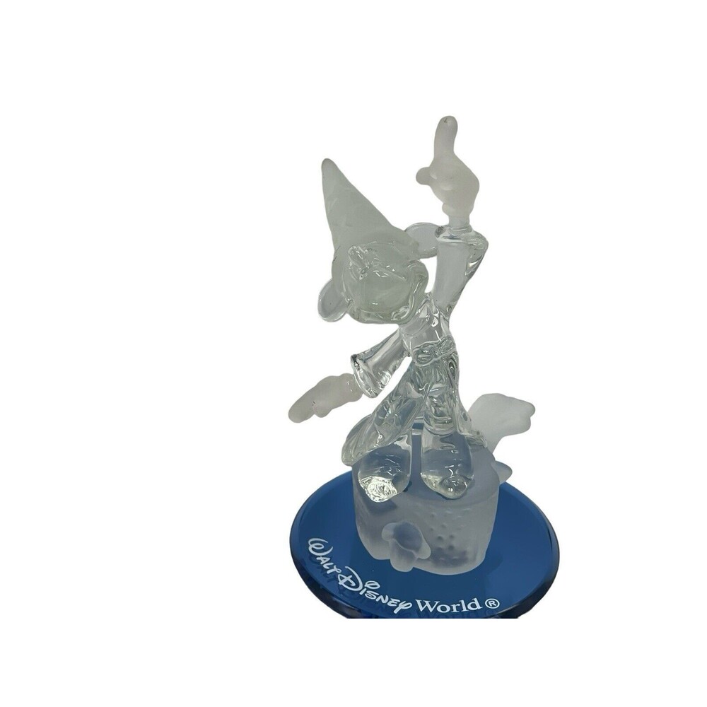 Disney Other | Disney Fantasia Mickey Mouse Sorcerer's Apprentice Glass Disney World Figure | Color: Red | Size: Os