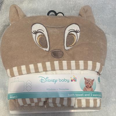 Disney Bath, Skin & Hair | Disney Baby Brown Hooded Bath Towel Set | Color: Brown | Size: Osbb