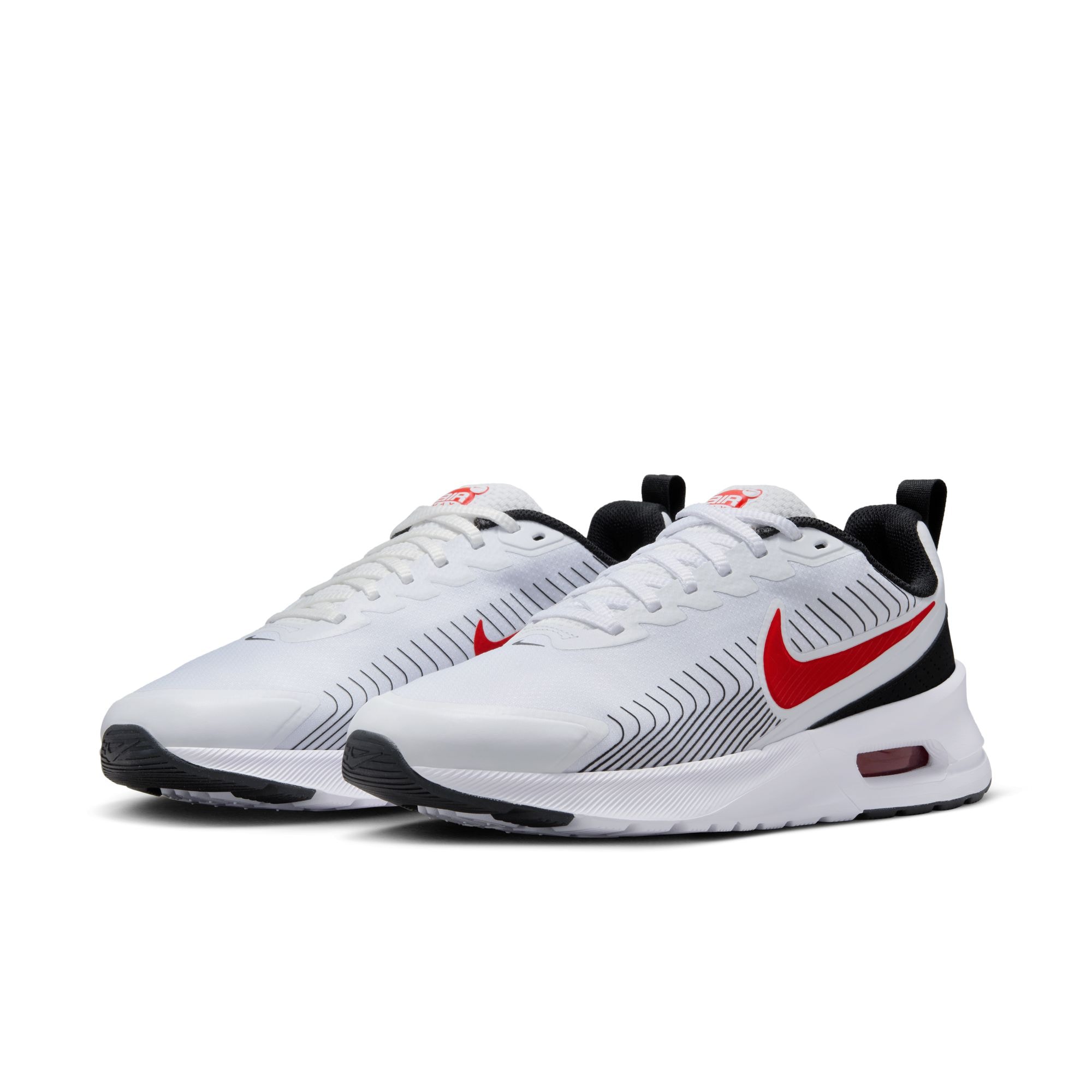 Sneaker NIKE SPORTSWEAR "AIR MAX NUAXIS", Gr. 44, weiß, university rot, schwarz, weiß, Schuhe