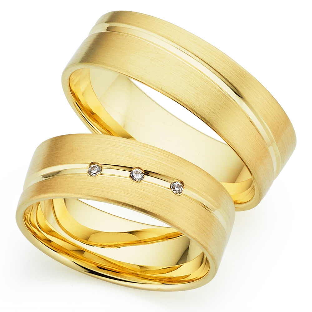 Trauring PHÖNIX "Schmuck, Partnerring, Ehering, Verlobungsring, Freundschaftsring" Gr. 69, gelbgoldfarben, Fingerringe, 69, ohne Brillanten, Silber 925 (Sterlingsilber), 6,5mm, Made in Germany - wahlweise mit oder ohne Brillant Image