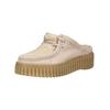 Pantolette CLARKS "Clarks Pantoletten Leder", Damen, Gr. 40, beige (sand), Leder, casual, Schuhe