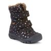 Winterstiefel FRODDO "LINZ WOOL TEX HIGH", Kinder, Gr. 30, blau (dunkelblau, glitzer), Veloursleder, Glitzermuster, klassisch, Schuhe, Klettstiefel, Snowboots mit Wollfutter