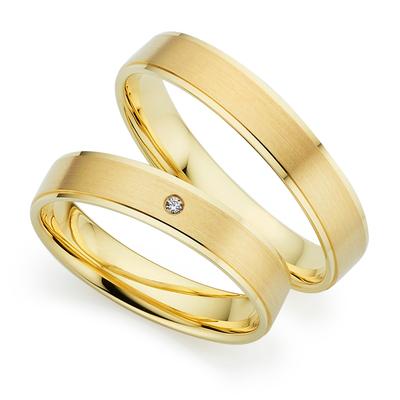 Trauring PHÖNIX "Schmuck, Partnerring, Ehering, Verlobungsring, Freundschaftsring" Gr. 64, gold (gelbgoldfarben), Fingerringe, 64, ohne Brillant, Silber 925 (Sterlingsilber), 4mm, Made in Germany - wahlweise mit oder ohne Brillant Image