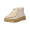 Schnürstiefelette CLARKS "Clarks Stiefelette Leder", Damen, Gr. 39,5, beige (sand), Leder, casual, Schuhe