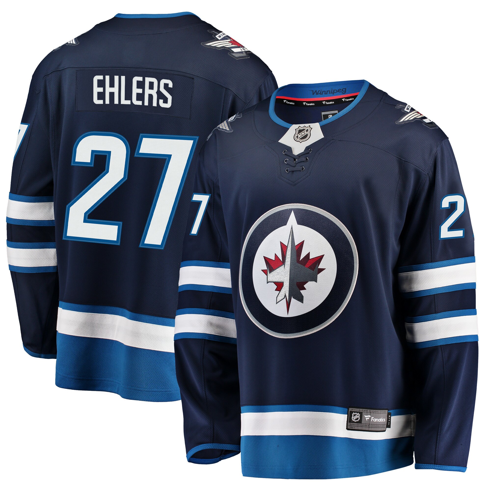 Winnipeg Jets Fanatics Branded Home Breakaway Jersey - Navy - Nikolaj Ehlers - Mens