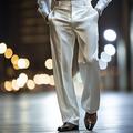Per uomo Pantaloni Pantaloni Eleganti Come la seta Pantaloni in raso Pantaloni Larghi Tasca Gamba Dritta Semplice Traspirante Lunghezza intera Matrimonio Feste Affari Moda Streetwear Bianco Vino
