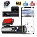 Dashcam con telecamera frontale HD 4K e telecamera posteriore 1080p, connettività mobile Wi-Fi e schermo IPS da 1,5 pollici per la registrazione in loop.