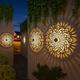 1/2/4 pezzi di luce solare da parete in metallo, lanterna solare per esterni, luce per gradini, tema mandala, proiettore solare a LED impermeabile per paesaggio, per pilastro da giardino, terrazza,
