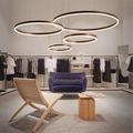 4 luci led 110w anello cerchio lampadario led moderne lampade a sospensione oro caffè per soggiorno bar camera ufficio 4 strati dimmerabile con telecomando dimmerabile solo con telecomando