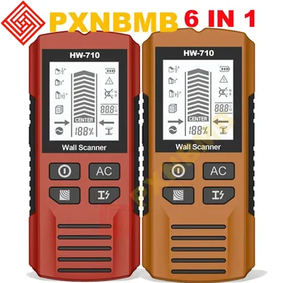 6 in 1 Wall Metal Detector Depth Stud Find Metal Wood Studs AC Voltage Live Wire Detect Wall Scanner Electric Wood Box Finder