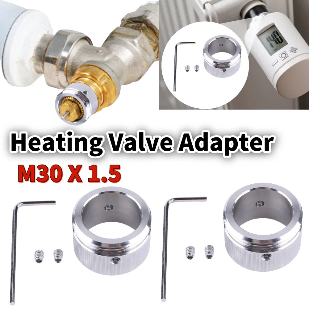 Heizventil-Adapter, Heizkörperventil aus Edelstahl 304, Thermostatkopf, M30 x 1,5, Heizkörperzubehör für Ra Rav Ravl Ventil Image