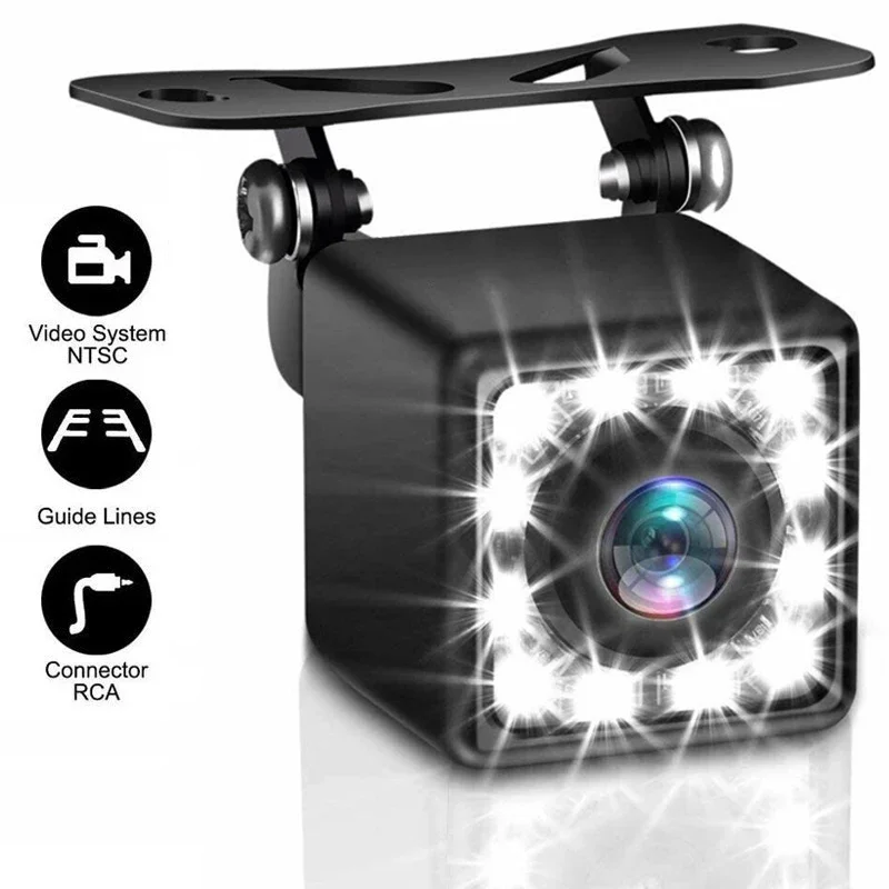 Queender weitwinkel hd auto rückfahr kamera rückansicht video fahrzeug kamera 12led nachtsicht park kamera Image