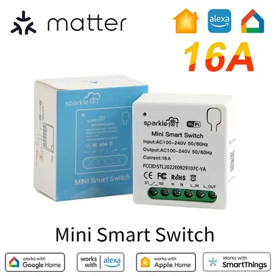 Matter Relay Smart Breaker Sprachsteuerung Homekit Siri WIFI Smart Switch 1-Kanal-Modul Automatisierung Alexa Google Home