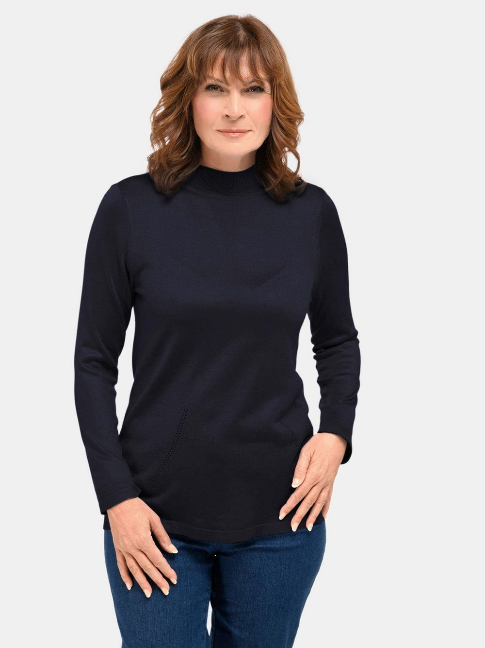 Goldner Strickpullover Damen marine, 38 Image