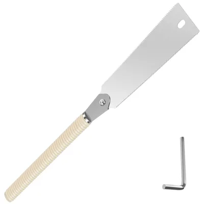 Japanese Pull Saw 9.5 Inch with Double Edges of 11/17 TPI Professional Japanese Hand Saw for Flush Cutting Woodworking Tools Saw