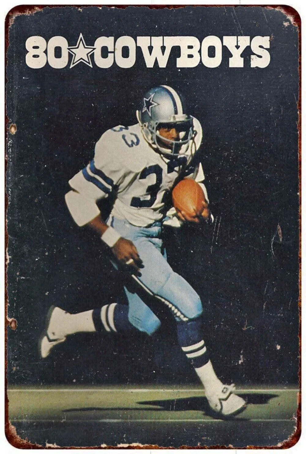 1980 Dallas Classic – 1980 Dallas Cowboys Vintage-Fußballschild, Retro-Reproduktion Image