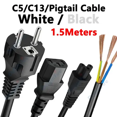 1,5 M EU Power Kabel Pigtail C5 C13 Netzteil Kabel 220 V IEC320 Verlängerung Kabel Für PC Computer Drucker TV Monitor Ladung