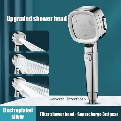 Shower booster shower head bathroom showerhead strong pressure water heater shower head rain shower bully home shower set