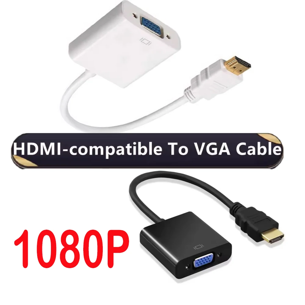 HD 1080P HDMI zu VGA Adapter HDMI-kompatibel zu VGA Kabel Konverter HDMI Stecker Auf VGA Famale Konverter für PC Laptop Monitor TV Image