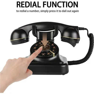 French Antique Phone Retro Landline Telephone Vintage Corded Desk Dial Phone for wedding Party Guest Phone