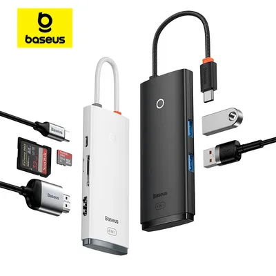 Baseus USB Typ C HUB auf HDMI-kompatiblen USB 3.0 Adapter 6 in 1 Typ C HUB Dock für MacBook Pro Air USB C Splitter