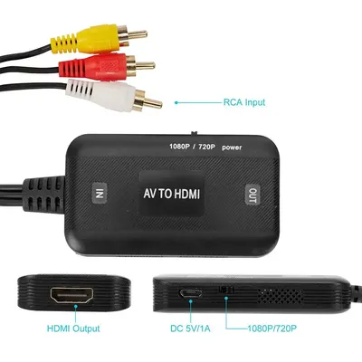 AV-Videokonverter 1080P RCA AV zu VGA Konverter AV-Adapter mit 3,5 mm Audiokabel Konverter für TV-Box PC Computerzubehör