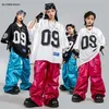 Hip Hop Jungen Lose Zahlen T-shirt Glänzende Cargo Hosen Mädchen K-pop Streetwear Kinder Street Dance Kostüm Kinder Jazz kleidung Sets