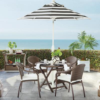 Cafe 5-pc. Curved Back Chairs and Table Set in Wicker - White Wicker - Frontgate