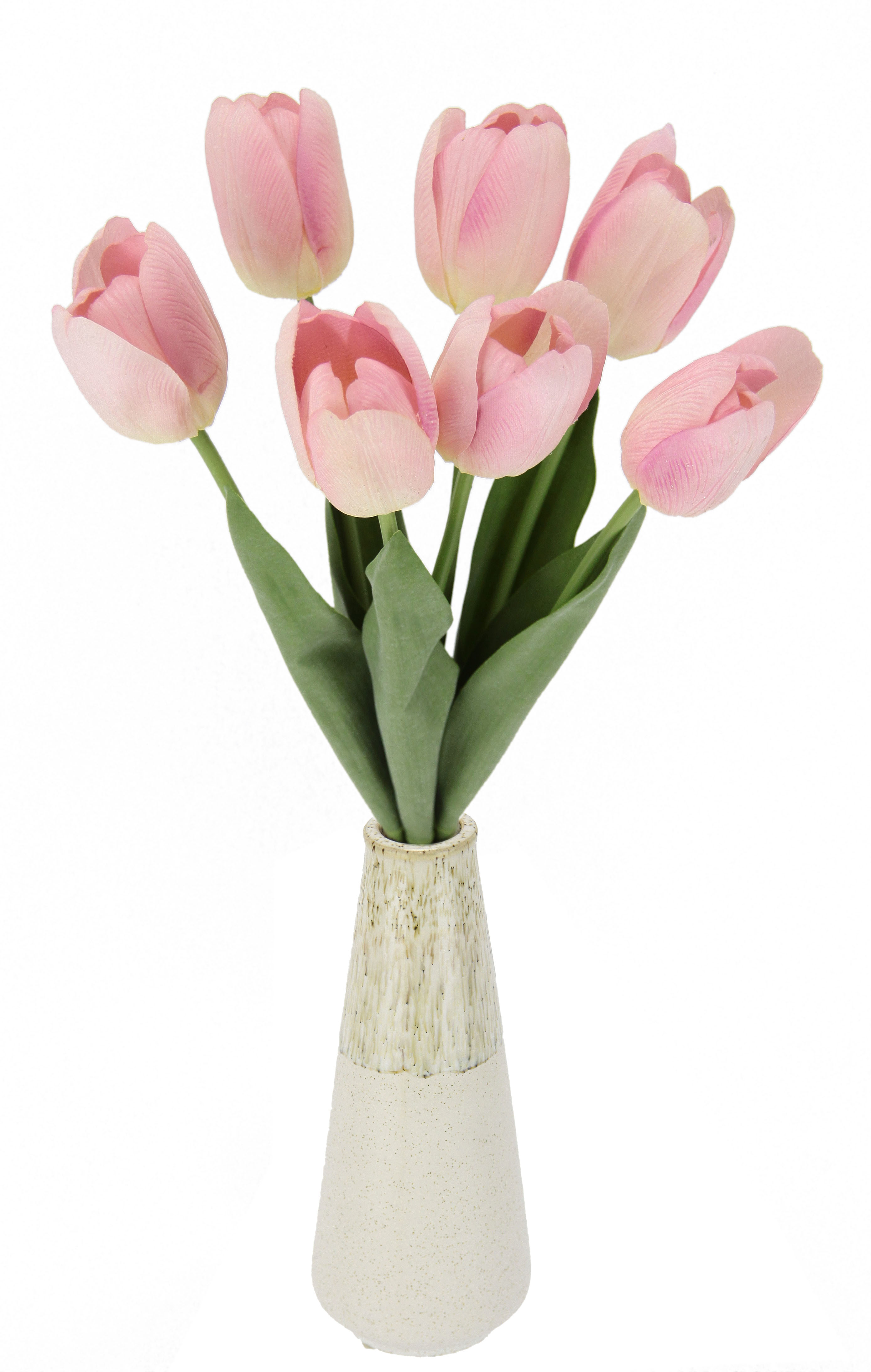 Kunstpflanze I.GE.A., rosa (dunkelrosa), B:13cm H:38cm T:13cm, Polyester, Kunstpflanzen Image